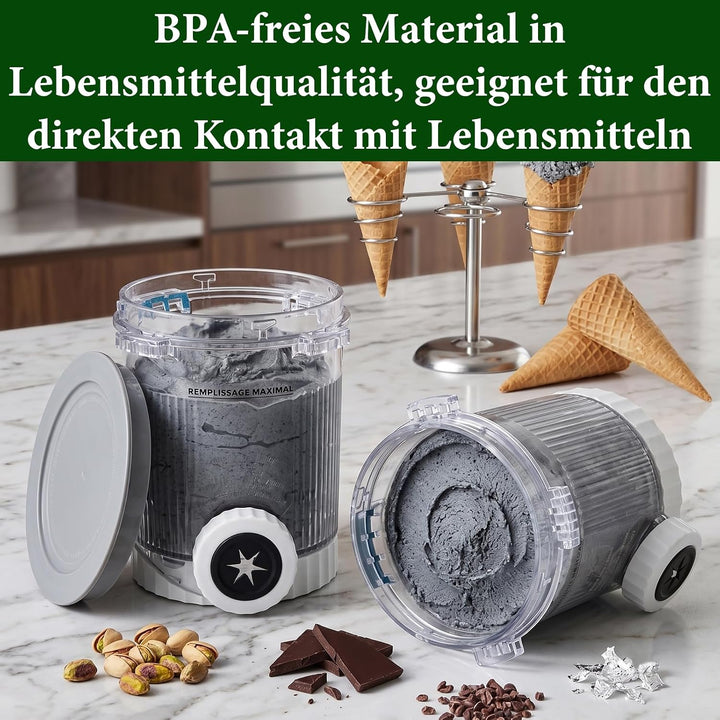 2er Behälter 480 ml Eisbehälter Kompatibel Ninja Swirl Creami Tubs