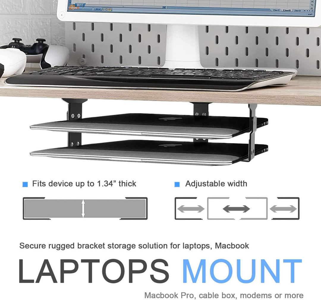 Aluminium 2-Lagige Untertisch Halterung Regal Halter Ständer für Laptop, MacBook Air/Pro mit kratzfe
