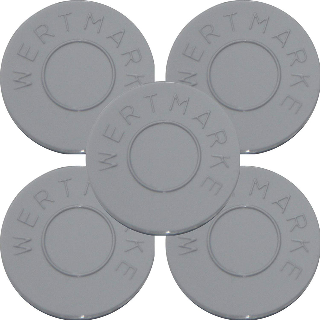 2000 Pfandmarken Wertmarken Durchmesser 30mm Farbe Grau mit beidseitiger Aufschrift"Wertmarke" - Eve