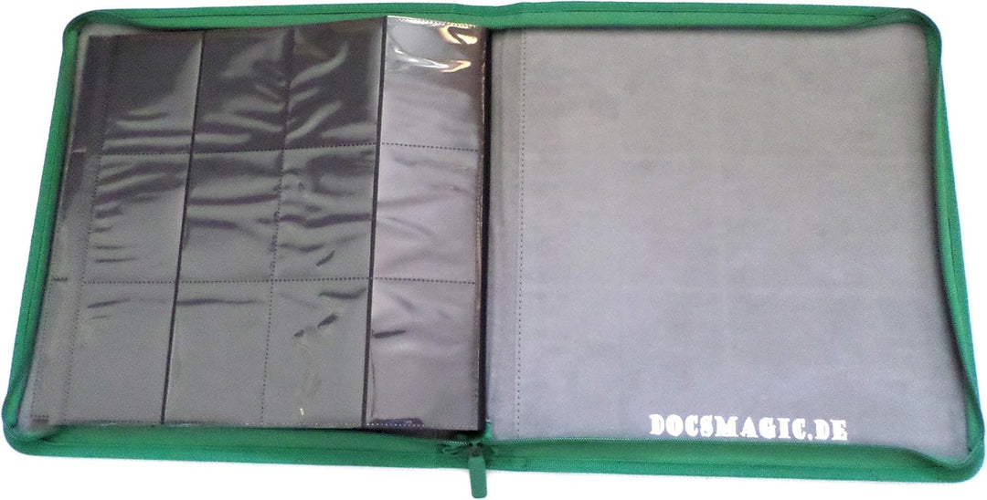 docsmagic.de Premium Pro-Player 12-Pocket Playset Zip-Album Dark Green - 480 Card Binder - MTG - PKM