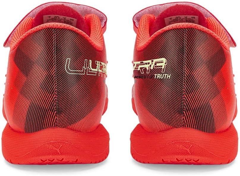PUMA Unisex Kinder Ultra Play It V Jr Fussballschuh 37.5 EU Fiery Coral Fizzy Light Puma Black, 37.5