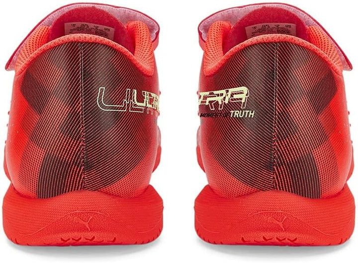 PUMA Unisex Kinder Ultra Play It V Jr Fussballschuh 37.5 EU Fiery Coral Fizzy Light Puma Black, 37.5
