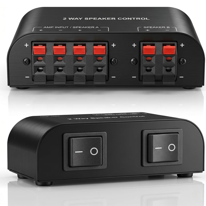TronicXL Lautsprecher Umschaltbox Umschalter für 2 Lautsprecherpaare Stereo 2fach Analog Audio Schal