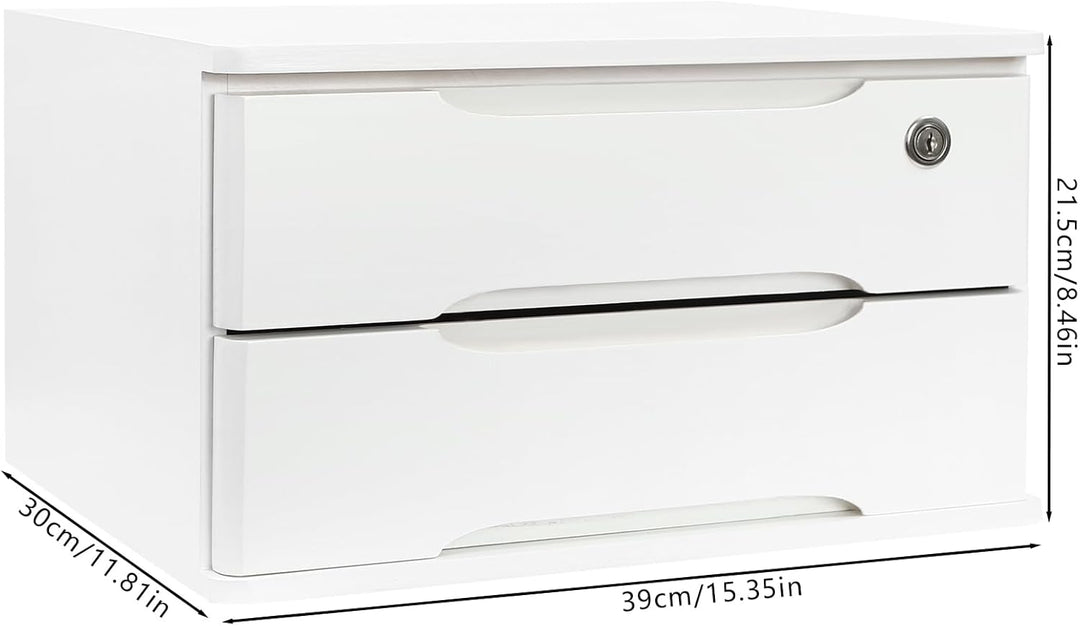 Schubladenbox Schreibtisch, Box Abschliessbar 5kg Tungholz Mit 5-Stufiger Organizer Schlüssel Anti-R