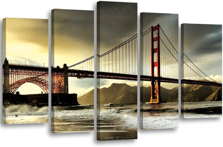 Feeby. Leinwandbild - 5 Teile - Bilder, Wand Bild, Wandbilder, Kunstdruck XXL, 5-Teilig, Typ A, 150x