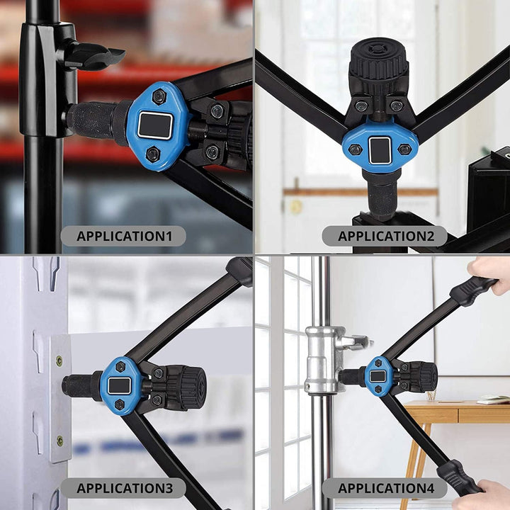 Handnietwerkzeugsatz, 33 cm lange Griffe mit 7 metrischen Dornen und 110 Nietmuttern von M3 bis M12