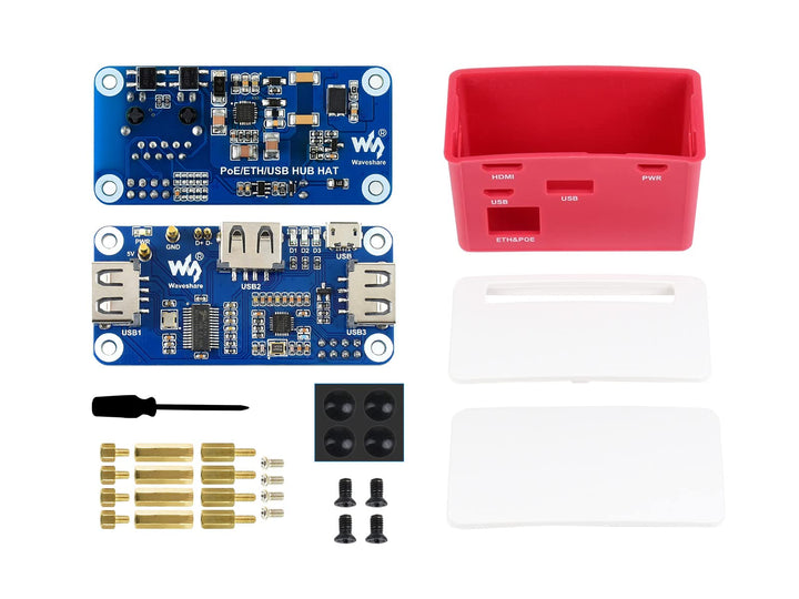IBest PoE Ethernet/USB HUB HAT with Box for Raspberry Pi Zero/Zero W/Zero WH,Power Over Ethernet USB