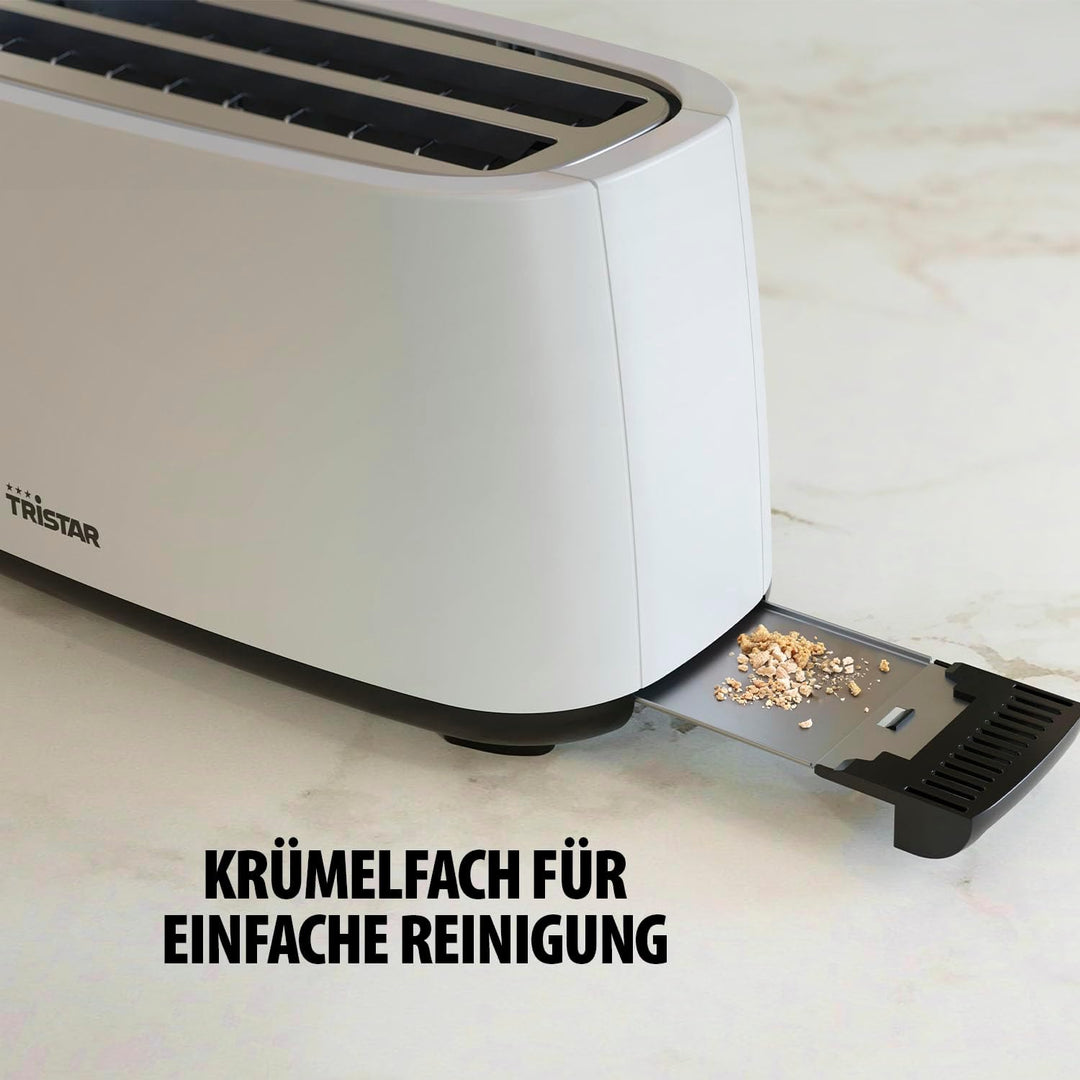 Tristar Doppel-Langschlitz-Toaster, 7 Bräunungsstufen, Auftaufunktion, Liftfunktion, Zentrierfunktio
