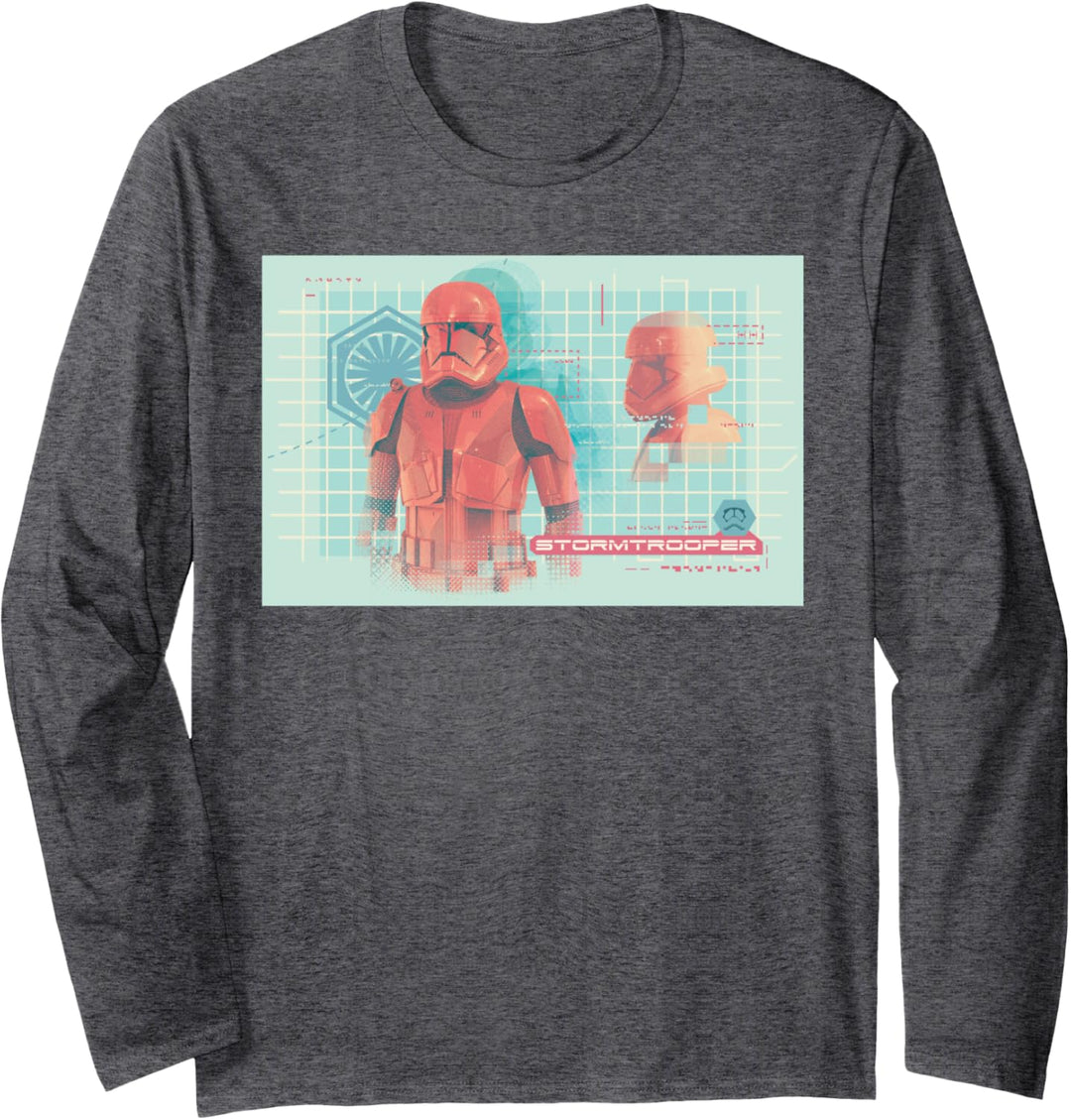 Star Wars The Rise of Skywalker Red Trooper Diagram Langarmshirt