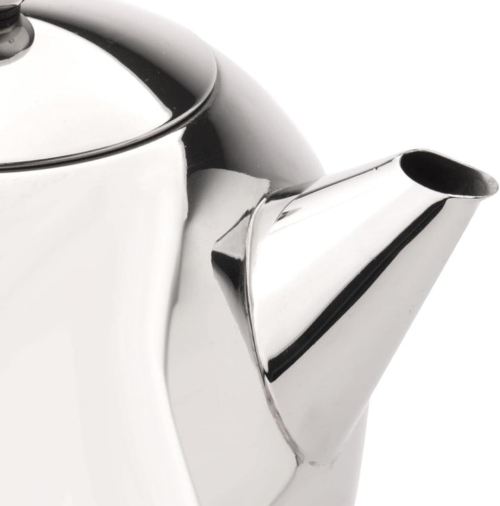 Teekanne Set 1.4 Liter - Edelstahl glänzend doppelwandig - Grosser Teebereiter mit Tee-Filter-Sieb-A