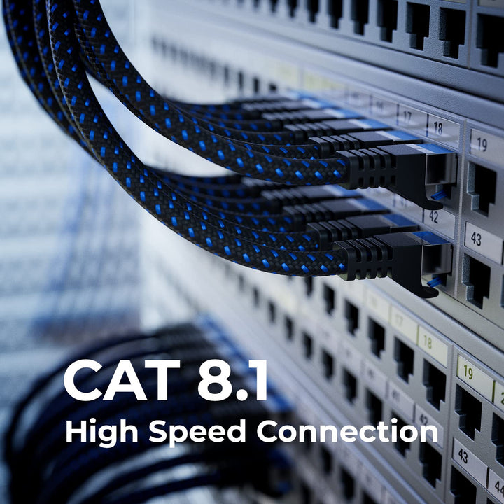 deleyCON 15m CAT 8 Patchkabel (40 Gbit/s, 2000 MHz) Gigabit Netzwerkkabel Ethernet Kabel RJ45 S/FTP
