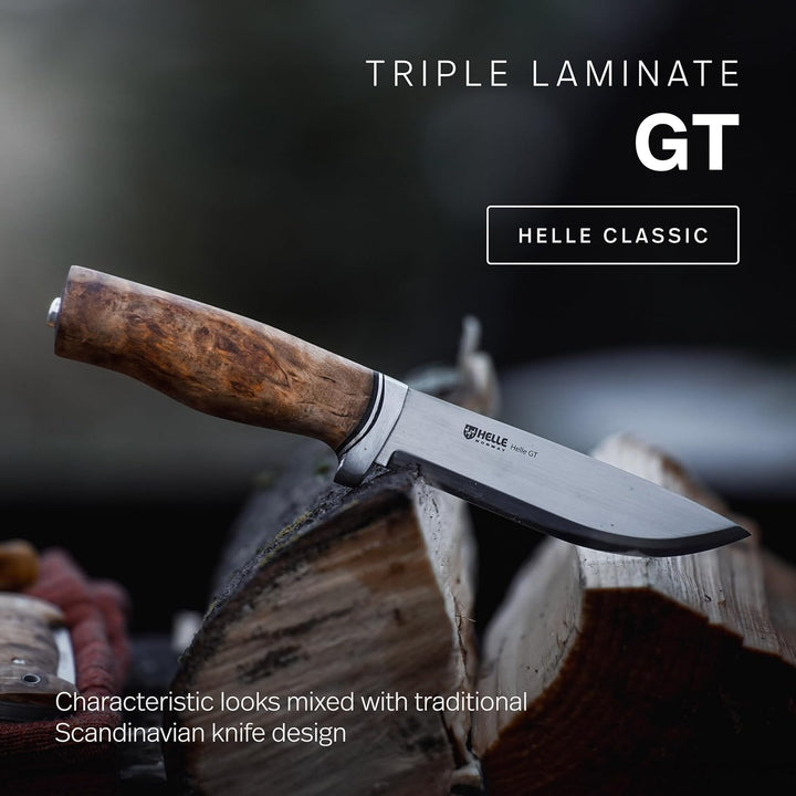 Helle GT Messer 4,84 Zoll Klinge Griff aus Gelbbirke 36 Braun