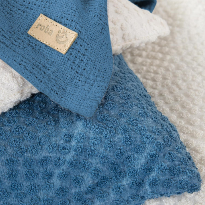 roba Kinderbettwäsche Seashells Indigo 100 x 135 cm - Bettwäsche Set 2-teilig - Bio Baumwolle - GOTS