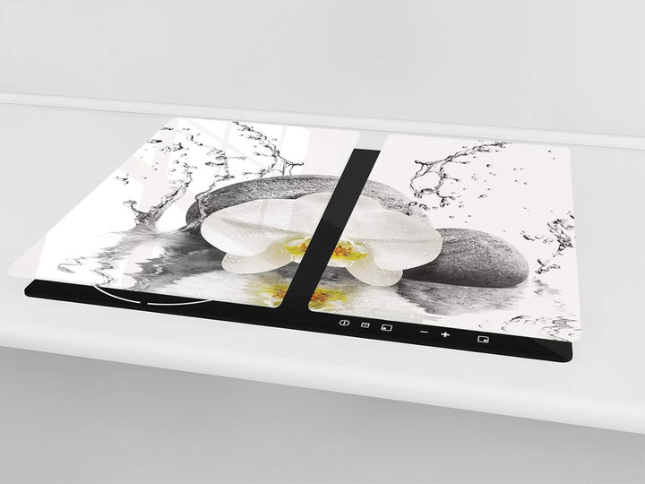 Schneidbrett aus Hartglas und schützende Arbeitsoberfläche – Schneideplatten SINGLE mit 60 x 52 cm u