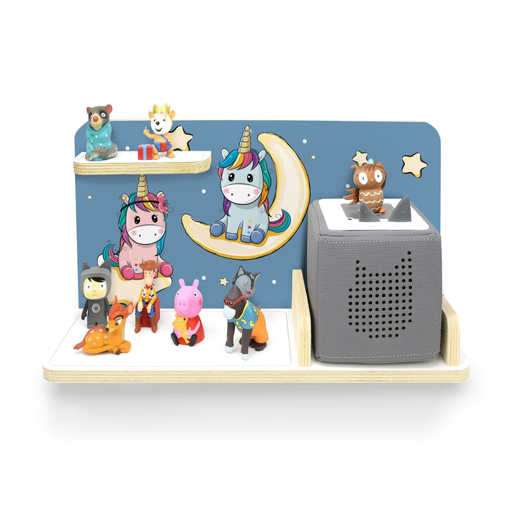 stadtecken® Kinder Regal für Musikbox I Motiv Pony Cool, klein I Geeignet für die Toniebox und ca. 2