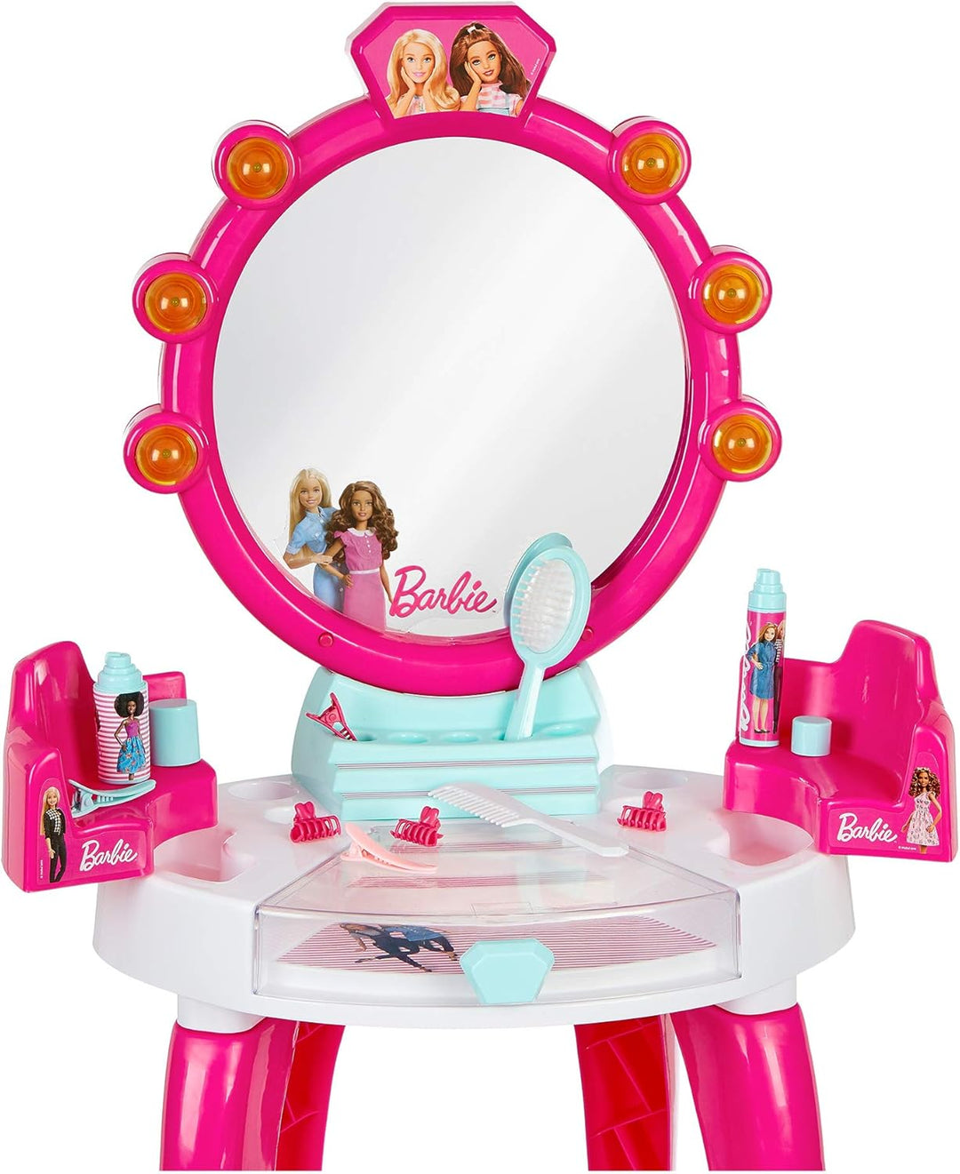 Klein Theo 5328 Barbie Schönheitsstudio mit Licht- und Soundfunktion | Schwenkbare Ablageflächen und