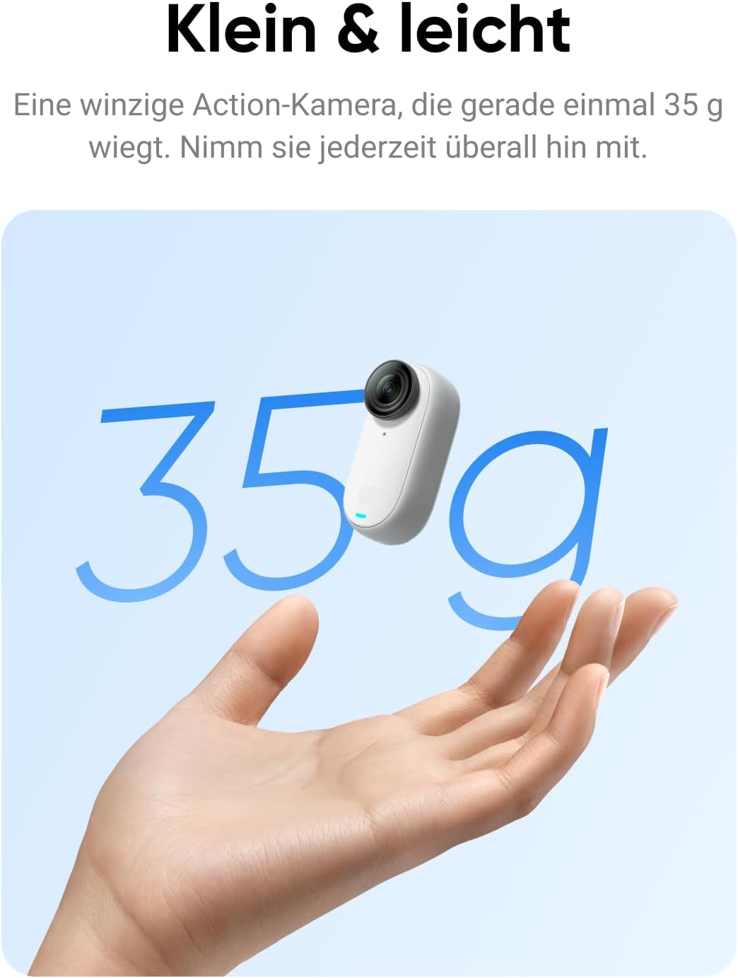 Insta360 GO 3 (64 GB) - Kleine & leichte Action-Kamera, tragbar & vielseitig, freihändige POVs, über