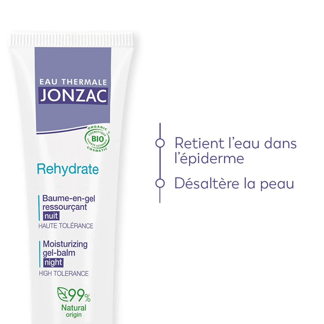 Eau Thermale Jonzac Organic Cosmetic Rehydrate H20 Booster Night Gel Balm, 40 ml