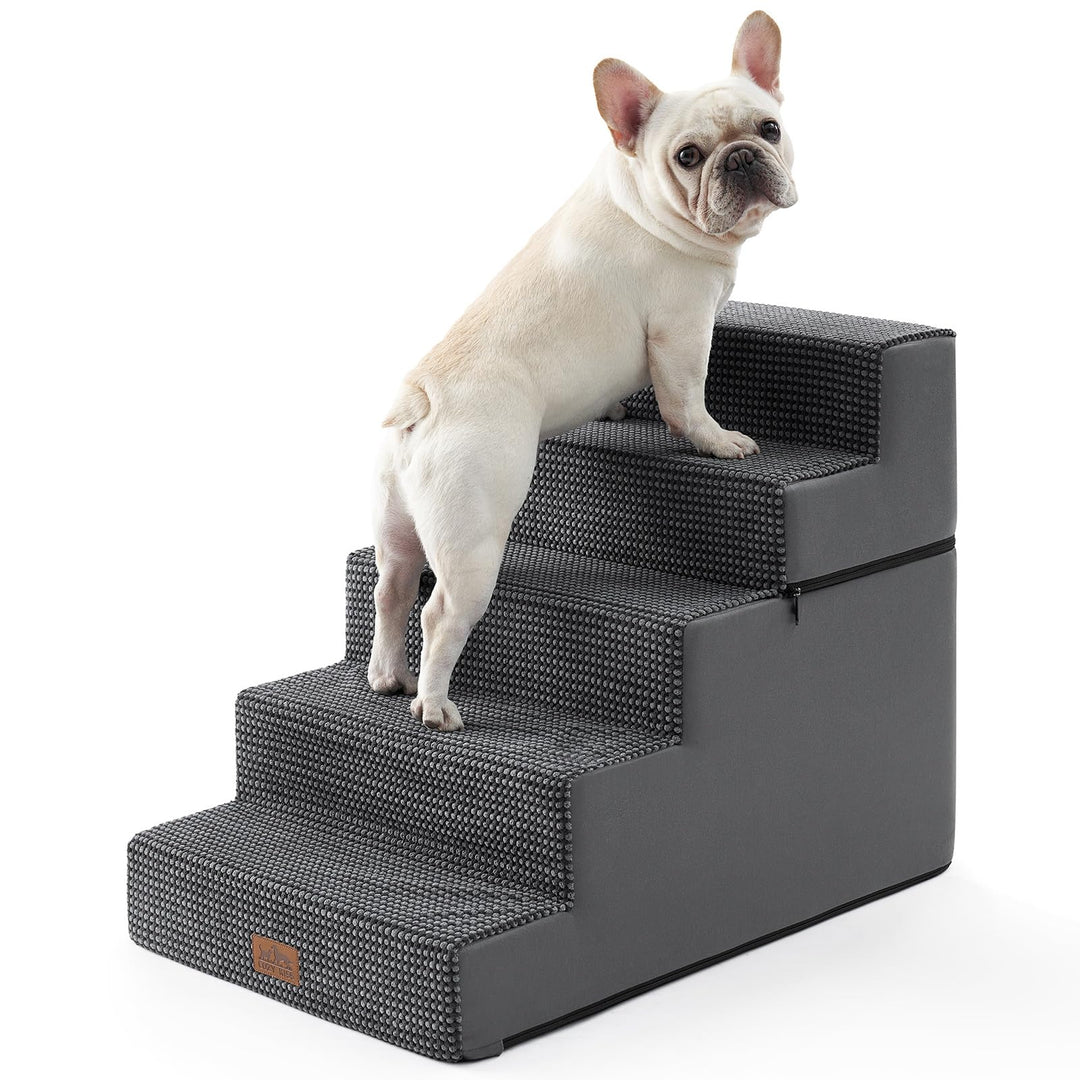 Hundetreppe, 5 Stufen Multifunktionale aus Hochdichtem Schaumstoff für Bett Couch Sofa, 60cm Hoch Ab