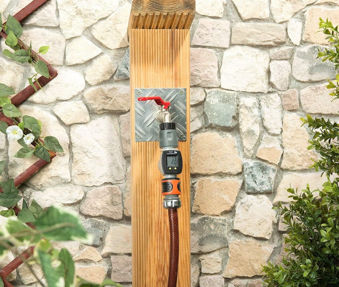 Royal Gardineer Wassermengenzähler: Digitaler Wasserzähler für den Gartenschlauch, mit 2 Zähleranzei
