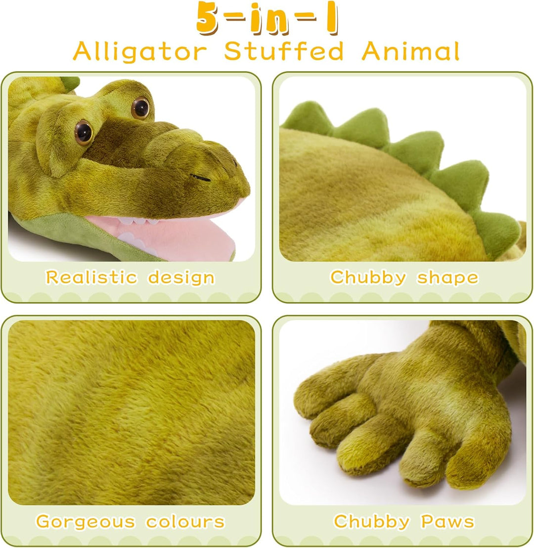 MorisMos 5 stücke Alligator Kuscheltier XXL Set, 65cm lang riesen Krokodil Kuscheltier mit Babys im