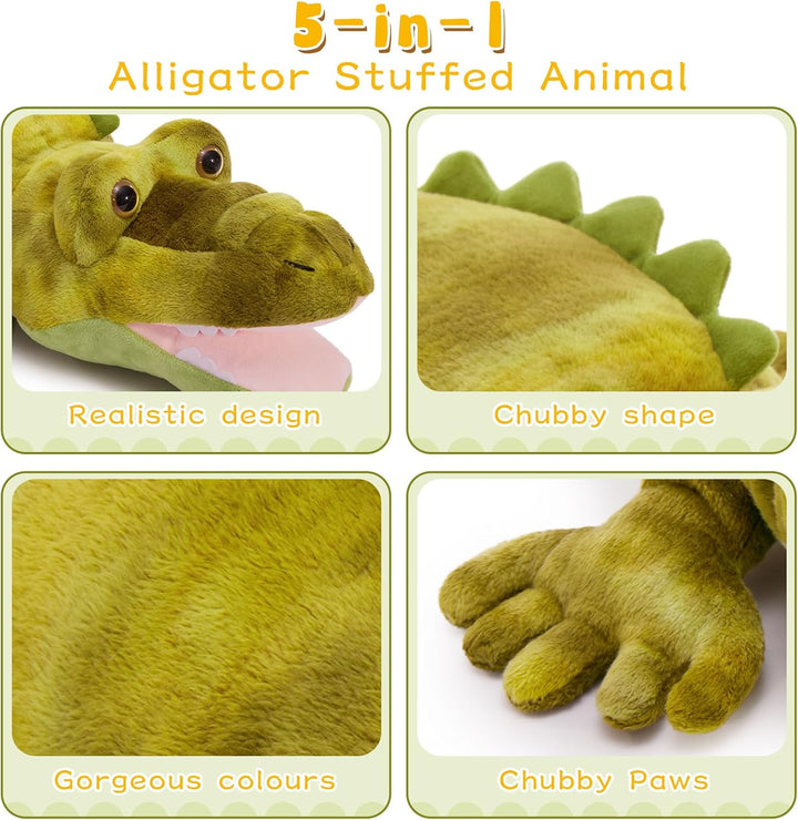 MorisMos 5 stücke Alligator Kuscheltier XXL Set, 65cm lang riesen Krokodil Kuscheltier mit Babys im