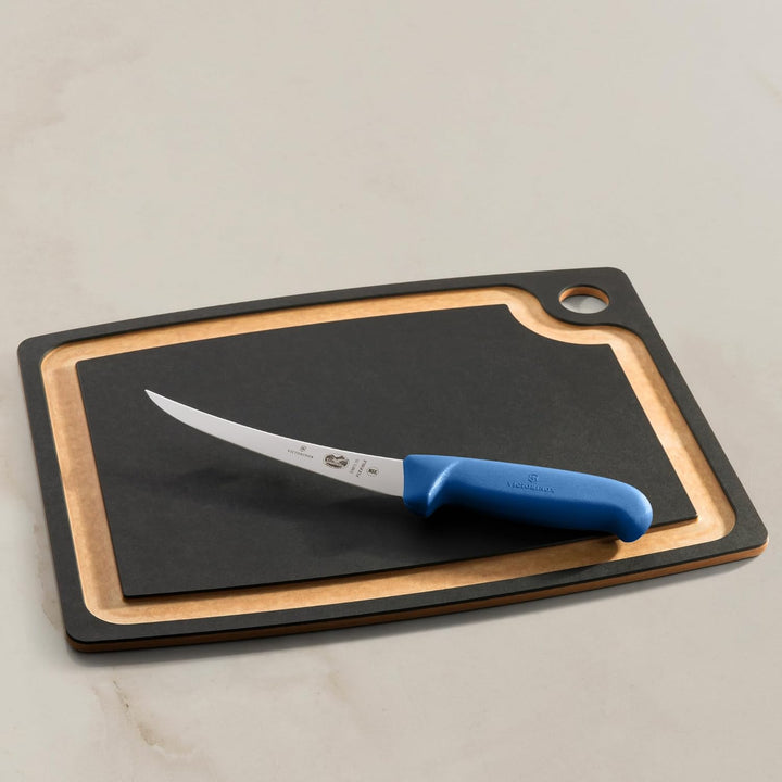 Victorinox Fibrox Ausbeinmesser, Scharfes Küchenmesser für Fleisch und Fisch, 15 cm, Gebogene Klinge