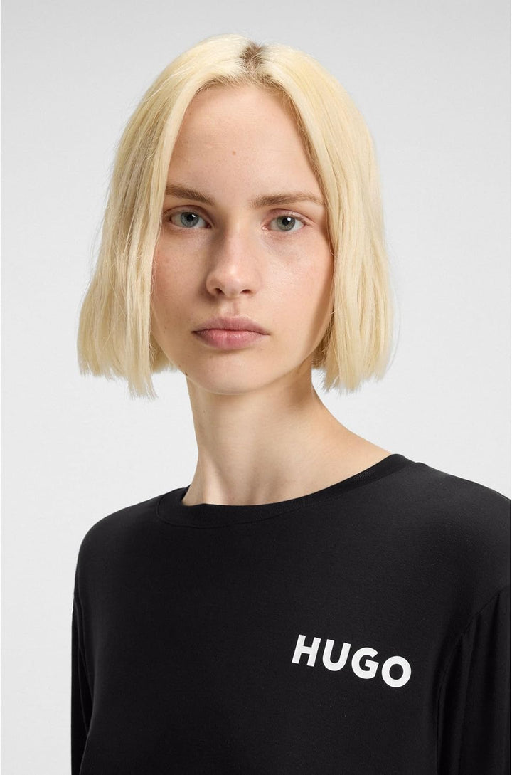 HUGO Damen Unite_ls-Shirt Pyjama_Longsleeve M Black1, M Black1