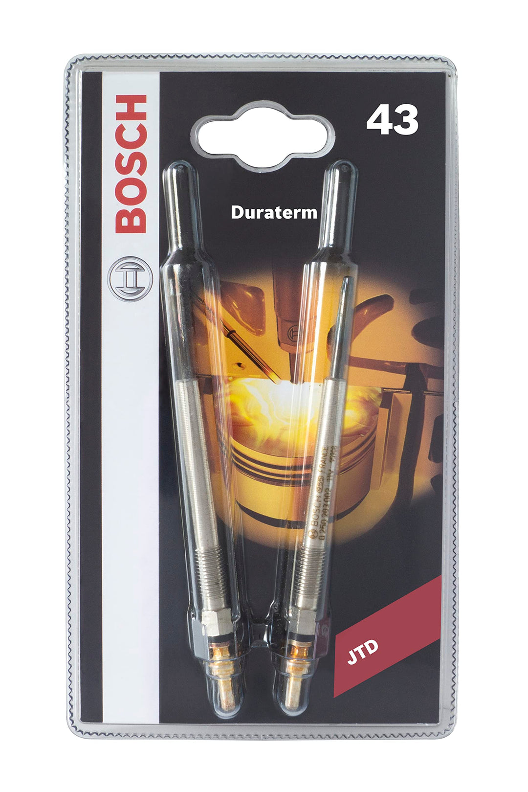 Bosch 43 - Duraterm - Blister – 2er Set - für dieselbetriebene Fahrzeuge Blister - 2er Set, Blister