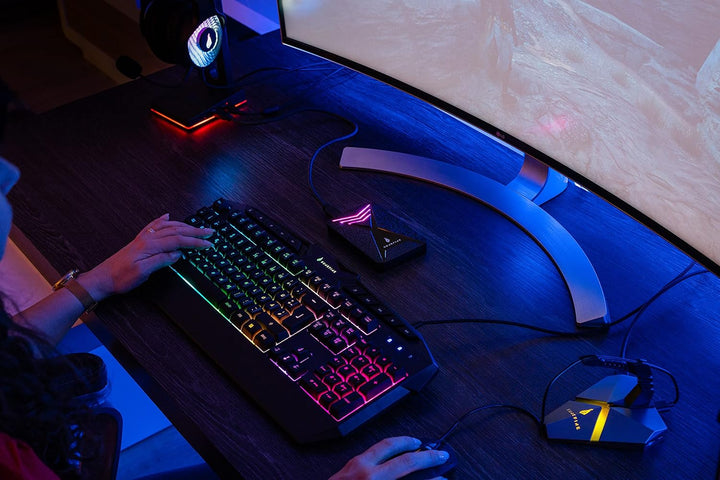 SureFire Kingpin Gaming Tastatur, Gaming Multimedia Keyboard mit programmierbarer LED-Hintergrundbel
