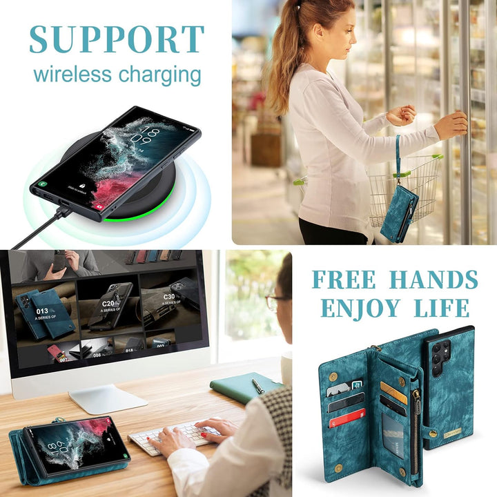 UFinetech Abnehmbar Magnetische Samsung Galaxy Note 20 Ultra Hülle Tasche Case Stylish Luxus TPU Led