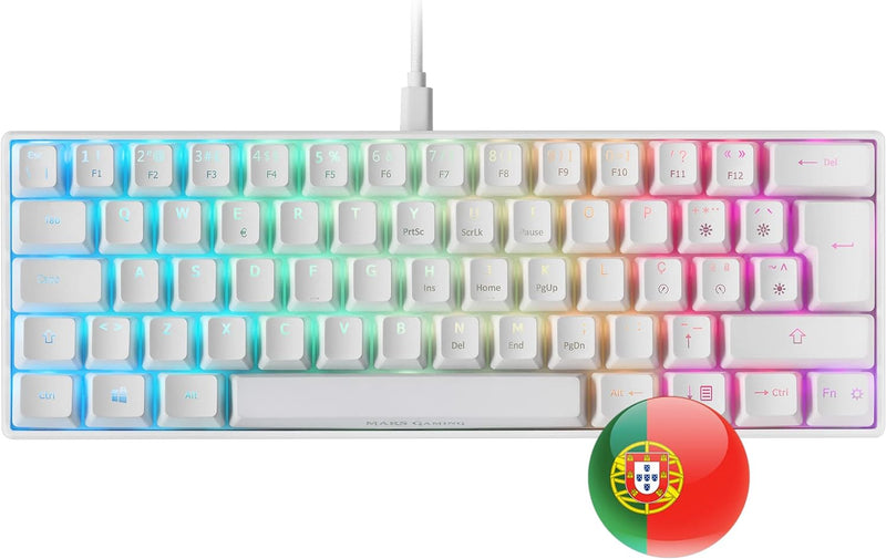 Mars Gaming MKMINIWBPT, Ultra-Kompakte Mechanische Tastatur, Full RGB Chroma, Schalter OUTEMU PRO Bl