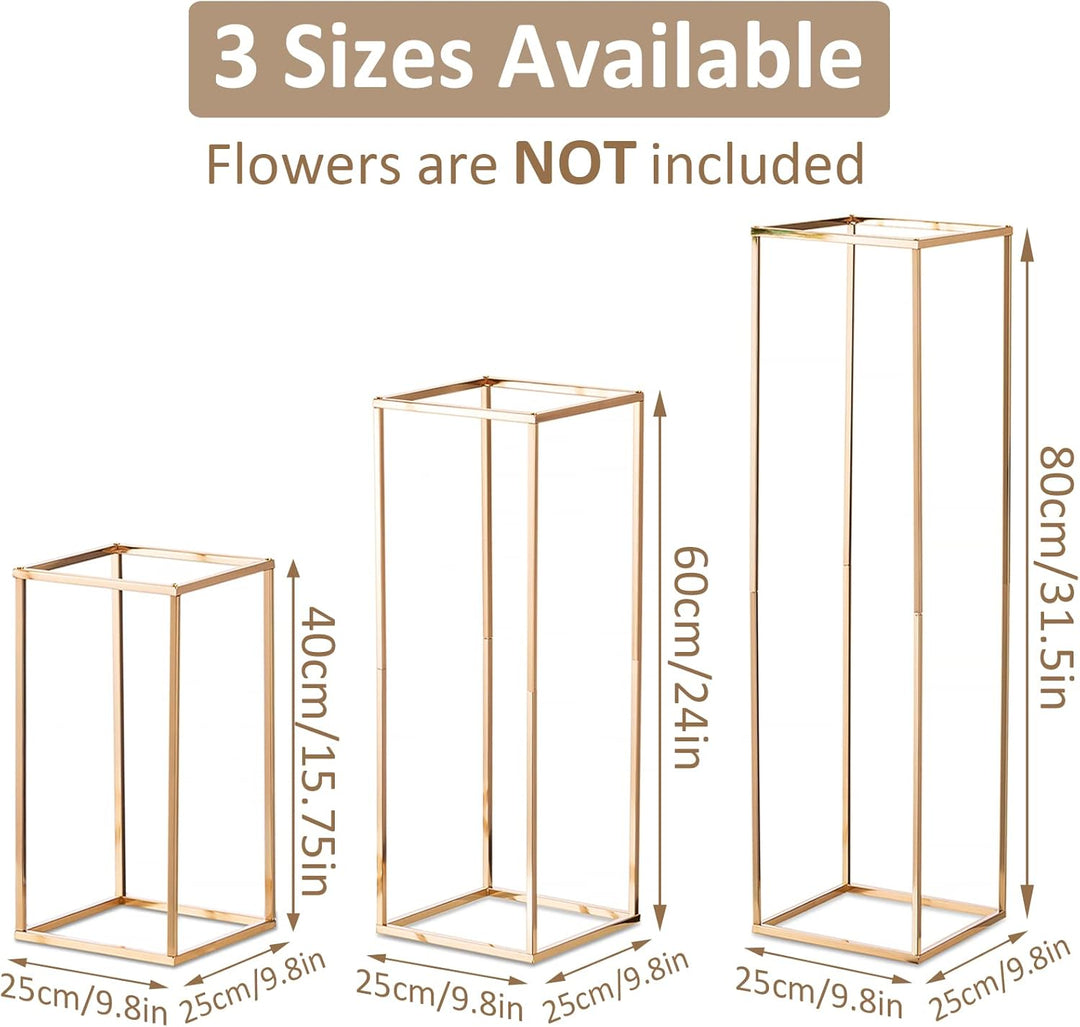 Sziqiqi 2 Stück Metall Blumenboden Vase- Blumenständer Geometrische Mittelstücke Vase für Tische, Ho