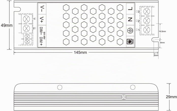 24V LED Trafo dimmbar - 60 bis 200 Watt IP67-24 Volt DC - TRIAC &amp; 0/1-10V - kein Flimmern, kein Raus