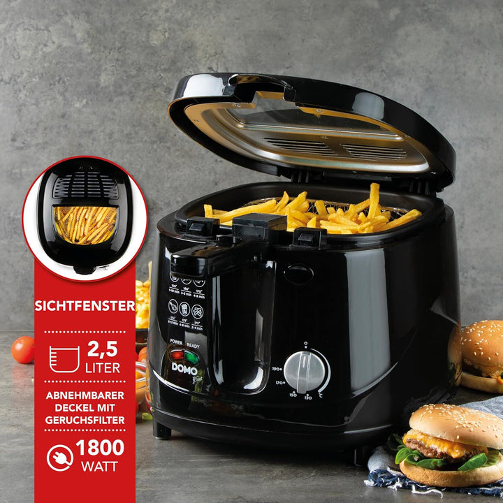 Domo Fritteuse B-Smart DO461FR, Schwarz, 2,5 Liter