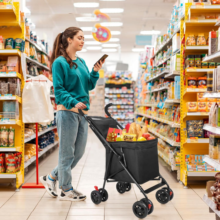 Wedyvko Trolley Einkaufstrolley Klappbar, Shopping Trolley, Einkaufswagen Leichtgewichtig 36 Liter |