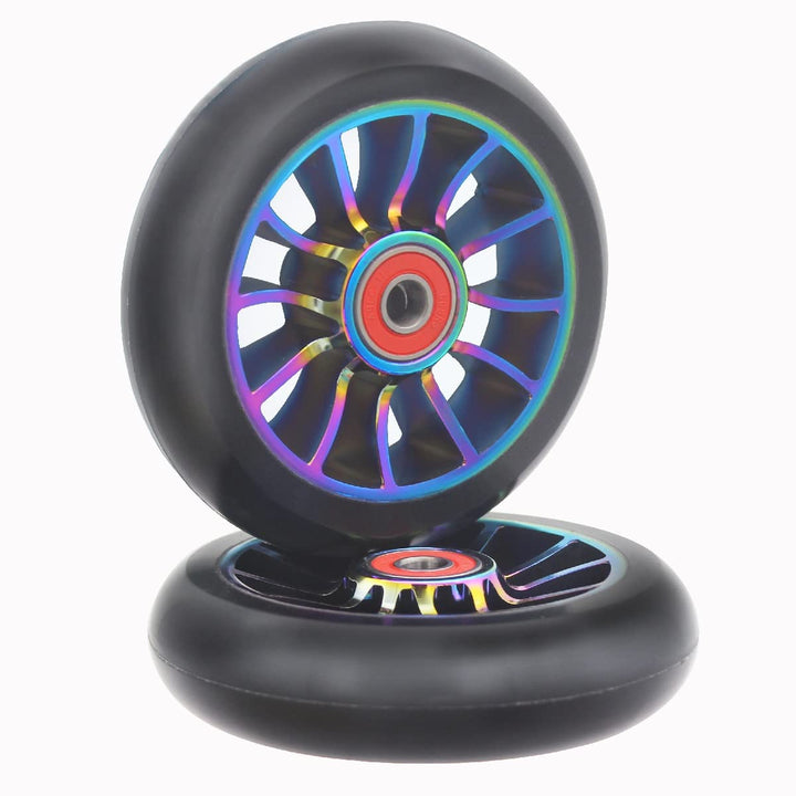 aibiku 2 Stück 100mm Stunt Scooter Rollen mit Zwei Abec-11 Kugellagern passend für Apollo/Albott/Cox