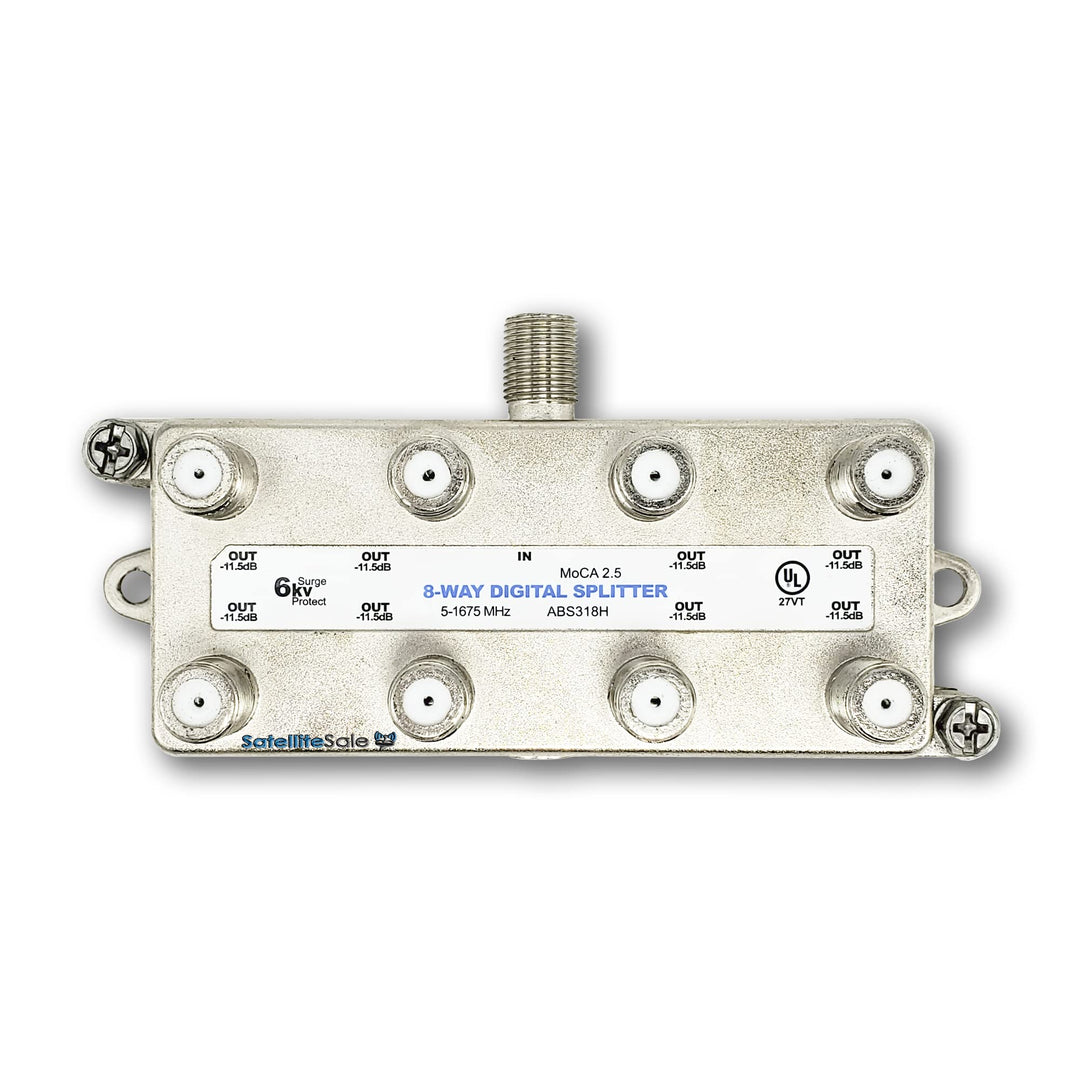 Amphenol 8-fach digitaler Splitter MoCA 2.5 ABS318H silber 8 Way, 8 Way