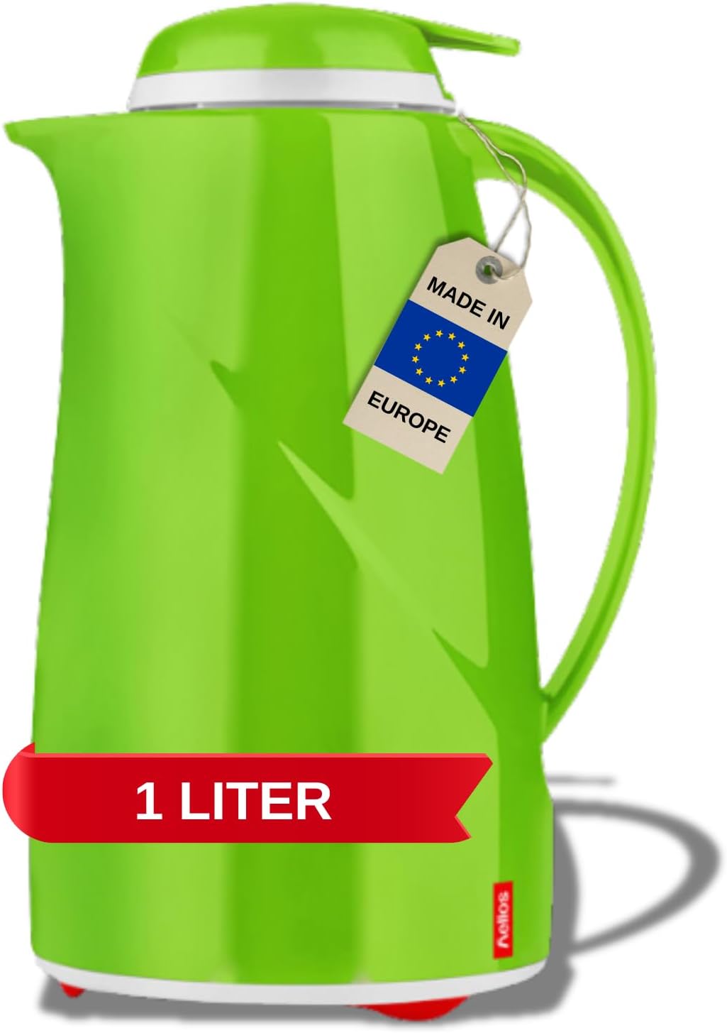 Helios 2934-126 Wave Push Kunststoff-Isolierkanne, 1 Liter, kiwi, Kiwi