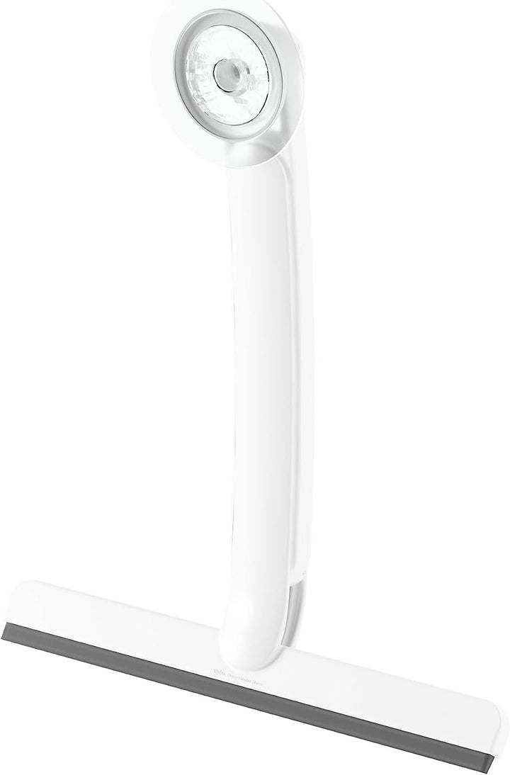 Umbra Flex Selbstklebender Duschabzieher für Badezimmerspiegel, Fenster oder Glaskabinen, Weiss