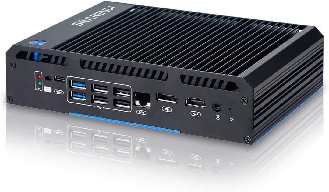 Sharevdi Lüfterloser Router Firewall Appliance Mini PC mit 2X SFP+ 4X Intel i226 LAN Ethernet Intel