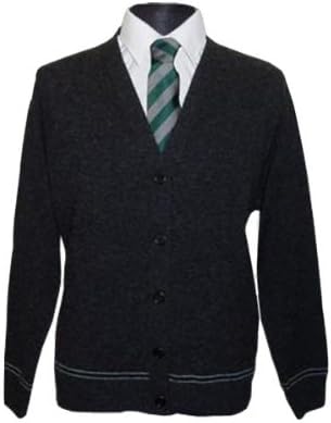 Harry Potter Slytherin Cardigan Hogwarts Uniform Lammwolle Made in Schottland - L