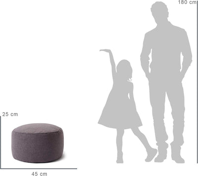 Lumaland Sitzsack Pouf (50 L) | Kompakter Sitzsack mit 3-in-1-Funktion: bequemer Hocker, praktisches