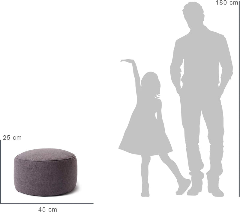 Lumaland Sitzsack Pouf (50 L) | Kompakter Sitzsack mit 3-in-1-Funktion: bequemer Hocker, praktisches