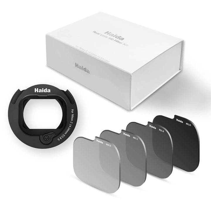 Haida ND-Filter-Set für Heckobjektiv – ND8, ND16, ND64, ND1000, Neutraldichtefilter-Set mit Adapterr