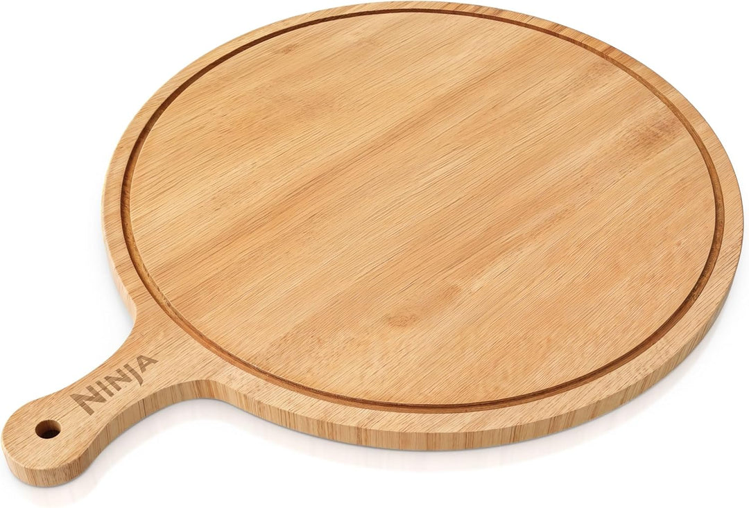 Ninja Pizzaschneide- und Servierbrett, offizielles Ninja-Zubehör, aus 100% Bambusholz, für 30-cm-Piz