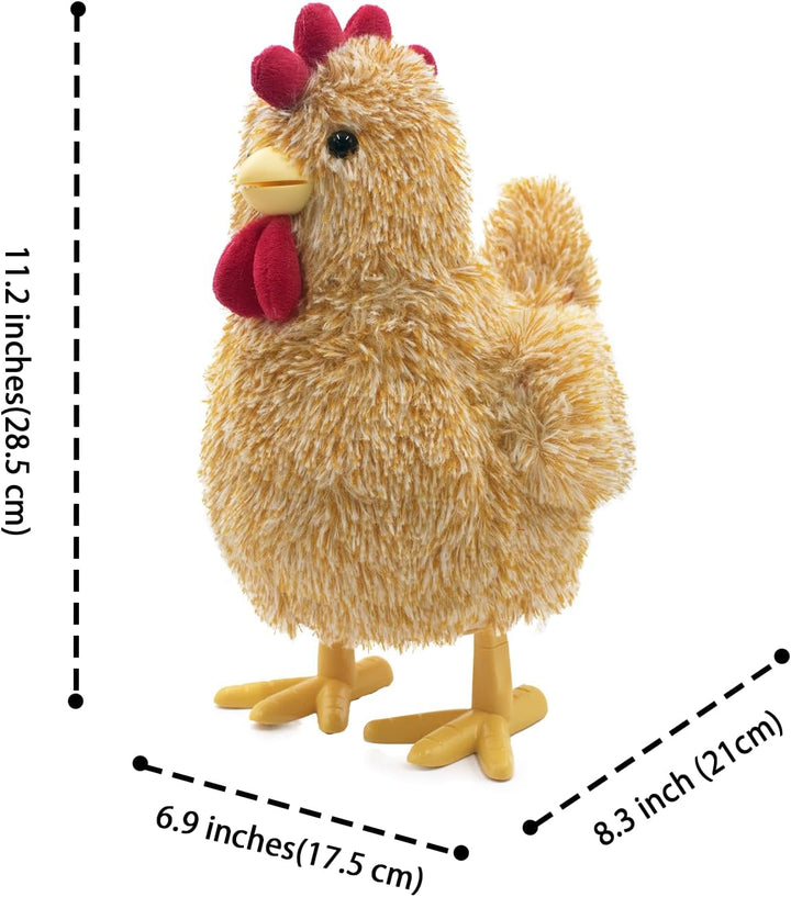 YH YUHUNG Interaktives Mama-Huhn Plüschspielzeug, Geht Singt und Legt Eier, Elektronisches Bauernhof