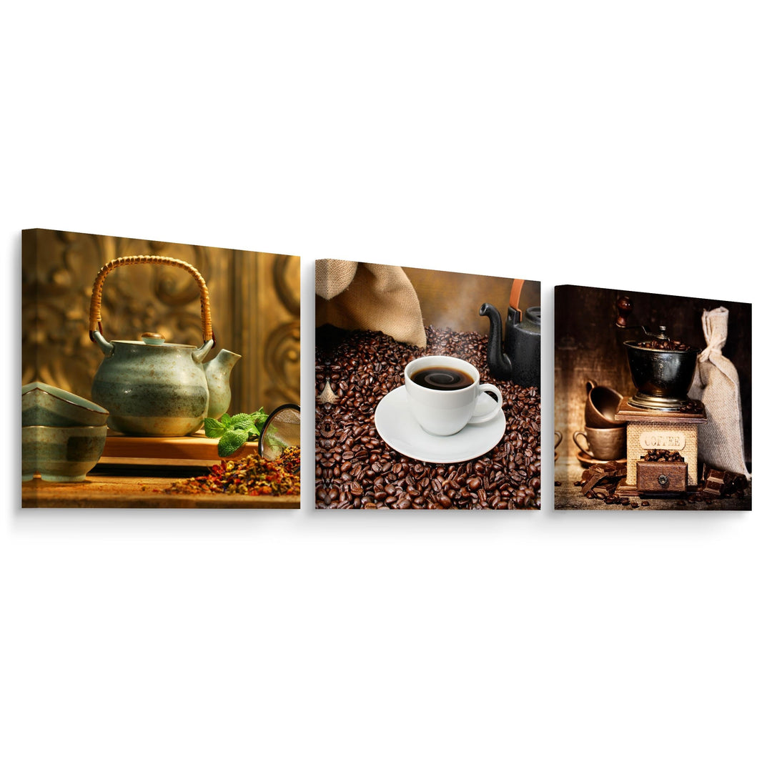 Muralo - Wandbilder Set - Leinwand Bilder Set Aufhängefertig - Bilder für Küche- Moderne Wanddeko -
