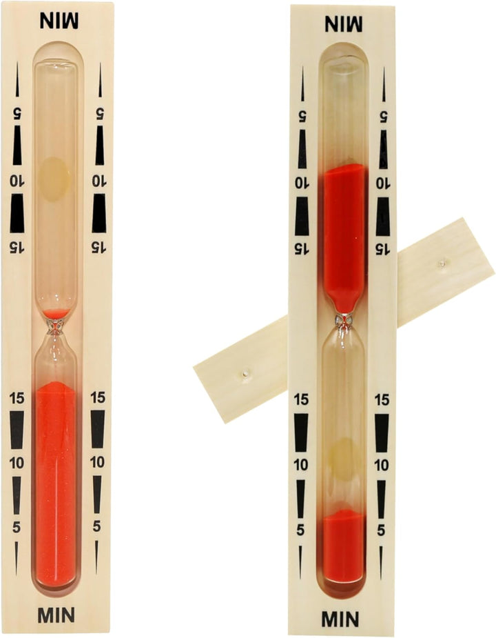 HAF® Saunakübel Set Thermo Espe 4 Liter mit Einsatz, 40cm Saunakelle Komu-Holz, Sanduhr und Klimames