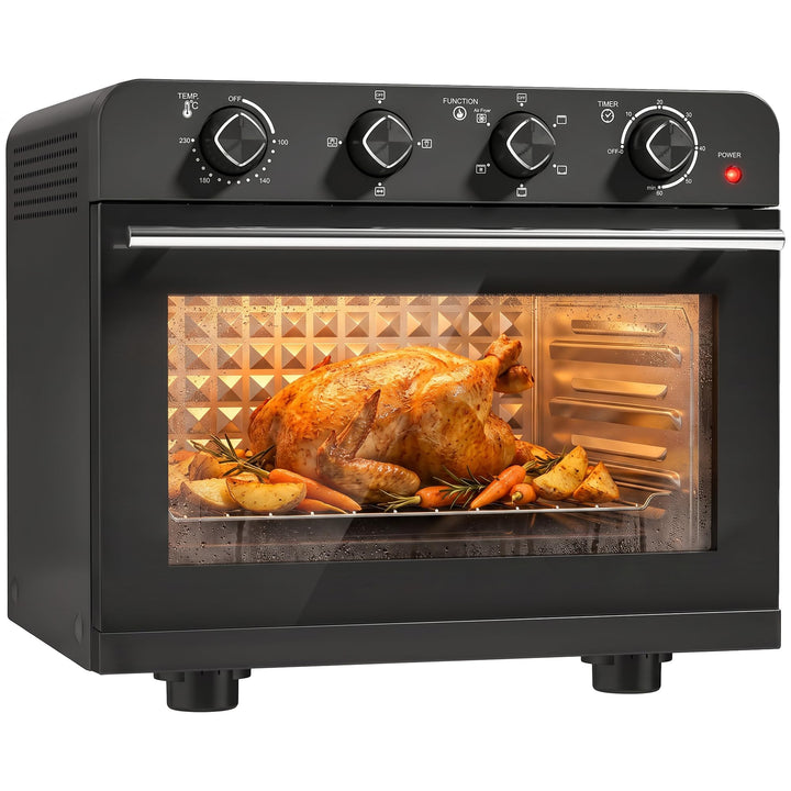 HOMCOM Heissluftfritteuse 36 Liter Mini Backofen mit Umluft, Backblech, Rost